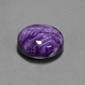4.82 ct Violet Charoite Stone, Natural Charoite in Oval Cabochon Shape for Sale