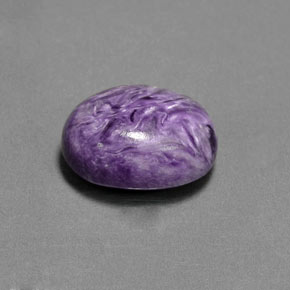 3.74 ct Violet Charoite Stone, Natural Charoite in Oval Cabochon Shape for Sale
