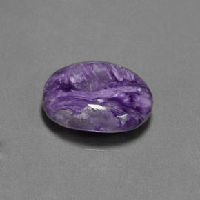 3.56 ct Violet Charoite Stone, Natural Charoite in Oval Cabochon Shape for Sale