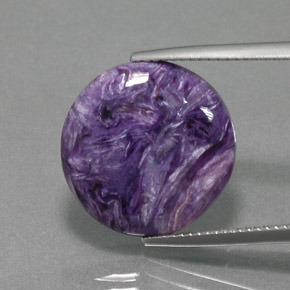 8.60 ct Violet Charoite Gemstone, Charoite Gem in Round Cabochon Shape for Sale.