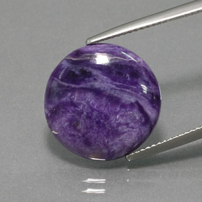 8.00 ct Violet Charoite Gemstone, Charoite Gem in Round Cabochon Shape for Sale.