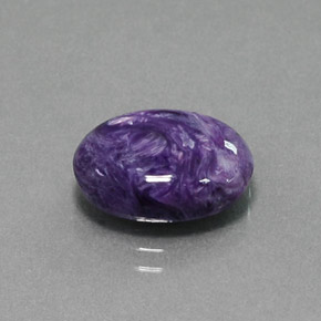 5.03 ct Violet Charoite Stone, Natural Charoite in Oval Cabochon Shape for Sale