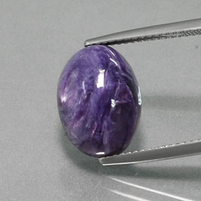 6.21 ct Violet Charoite Gemstone, Charoite Gem in Oval Cabochon Shape for Sale.