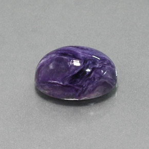 6.21 ct Violet Charoite Stone, Natural Charoite in Oval Cabochon Shape for Sale