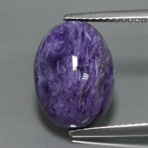 6.72 ct Violet Charoite Gemstone, Charoite Gem in Oval Cabochon Shape for Sale.