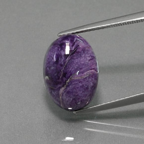 7.53 ct Violet Charoite Gemstone, Charoite Gem in Oval Cabochon Shape for Sale.