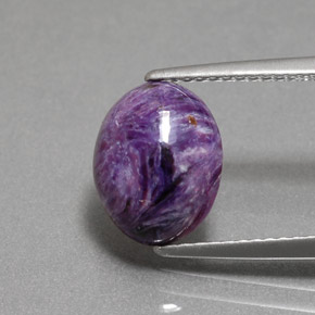 3.15 ct Violet Charoite Gemstone, Charoite Gem in Oval Cabochon Shape for Sale.