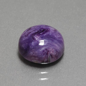 4.18 ct Violet Charoite Stone, Natural Charoite in Round Cabochon Shape for Sale