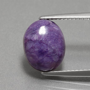 4.08 ct Violet Charoite Gemstone, Charoite Gem in Oval Cabochon Shape for Sale.