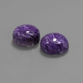 7.57 ct Violet Charoite Stone, Natural Charoite in Oval Cabochon Shape for Sale