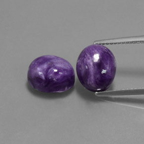 7.12 ct Violet Charoite Gemstone, Charoite Gem in Oval Cabochon Shape for Sale.