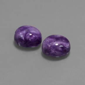 7.12 ct Violet Charoite Stone, Natural Charoite in Oval Cabochon Shape for Sale