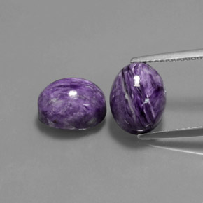 7.42 ct Violet Charoite Gemstone, Charoite Gem in Oval Cabochon Shape for Sale.