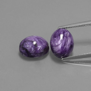 5.98 ct Violet Charoite Gemstone, Charoite Gem in Oval Cabochon Shape for Sale.