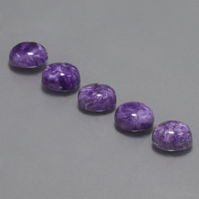 7.94 ct Violet Charoite Gemstone, Charoite Gem in Oval Cabochon Shape for Sale.