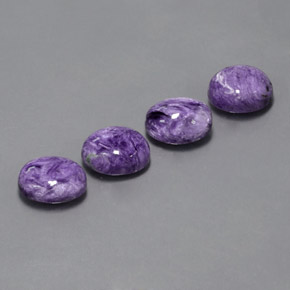 10.26 ct Violet Charoite Stone, Natural Charoite in Oval Cabochon Shape for Sale
