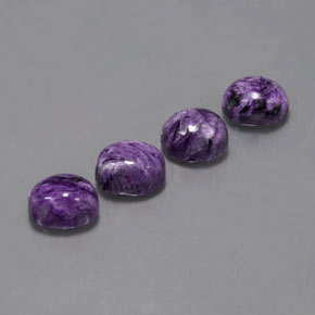14.58 ct Violet Charoite Stone, Natural Charoite in Oval Cabochon Shape for Sale