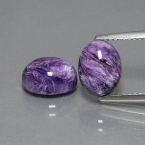 4.17 ct Violet Charoite Gemstone, Charoite Gem in Oval Cabochon Shape for Sale.