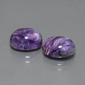 4.17 ct Violet Charoite Stone, Natural Charoite in Oval Cabochon Shape for Sale