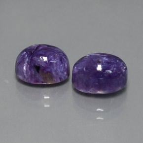 5.18 ct Violet Charoite Stone, Natural Charoite in Oval Cabochon Shape for Sale
