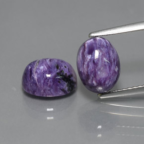4.68 ct Violet Charoite Gemstone, Charoite Gem in Oval Cabochon Shape for Sale.