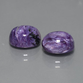 4.68 ct Violet Charoite Stone, Natural Charoite in Oval Cabochon Shape for Sale