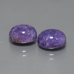 4.53 ct Violet Charoite Stone, Natural Charoite in Oval Cabochon Shape for Sale