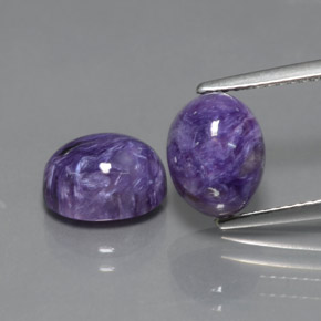 4.90 ct Violet Charoite Gemstone, Charoite Gem in Oval Cabochon Shape for Sale.