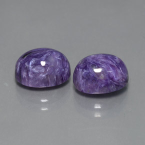 4.90 ct Violet Charoite Stone, Natural Charoite in Oval Cabochon Shape for Sale