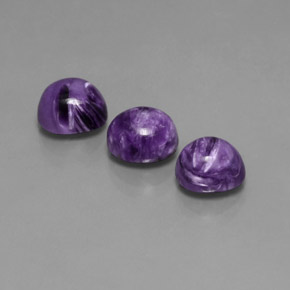 6.27 ct Violet Charoite Gemstone, Charoite Gem in Oval Cabochon Shape for Sale.