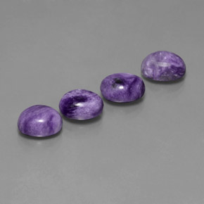 6.75 ct Violet Charoite Stone, Natural Charoite in Oval Cabochon Shape for Sale
