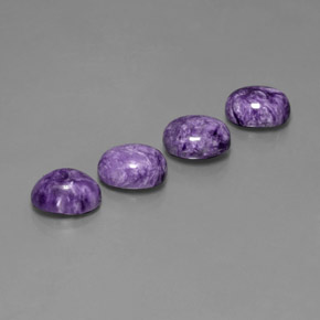 7.85 ct Violet Charoite Stone, Natural Charoite in Oval Cabochon Shape for Sale