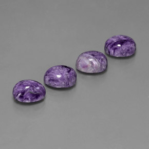 8.60 ct Violet Charoite Stone, Natural Charoite in Oval Cabochon Shape for Sale