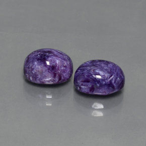 5.06 ct Violet Charoite Stone, Natural Charoite in Oval Cabochon Shape for Sale
