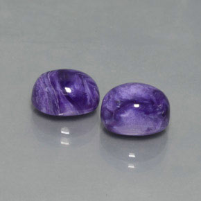 5.20 ct Violet Charoite Stone, Natural Charoite in Oval Cabochon Shape for Sale