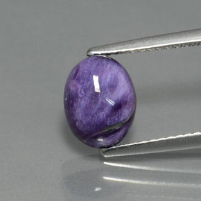 1.93 ct Violet Charoite Gemstone, Charoite Gem in Oval Cabochon Shape for Sale.