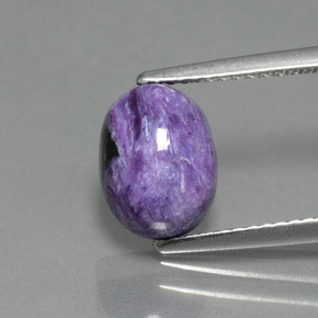 2.72 ct Violet Charoite Gemstone, Charoite Gem in Oval Cabochon Shape for Sale.