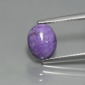 1.88 ct Violet Charoite Gemstone, Charoite Gem in Oval Cabochon Shape for Sale.
