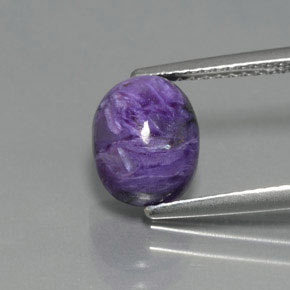 2.60 ct Violet Charoite Gemstone, Charoite Gem in Oval Cabochon Shape for Sale.