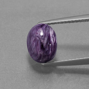 2.82 ct Violet Charoite Gemstone, Charoite Gem in Oval Cabochon Shape for Sale.