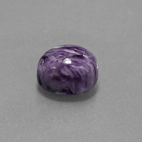 2.82 ct Violet Charoite Stone, Natural Charoite in Oval Cabochon Shape for Sale