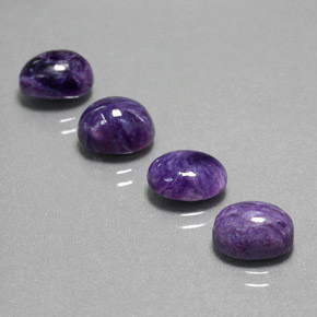 8.97 ct Violet Charoite Stone, Natural Charoite in Oval Cabochon Shape for Sale