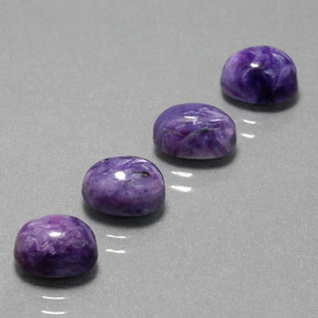 6.82 ct Violet Charoite Gemstone, Charoite Gem in Oval Cabochon Shape for Sale.