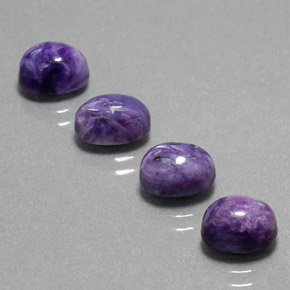 6.82 ct Violet Charoite Stone, Natural Charoite in Oval Cabochon Shape for Sale