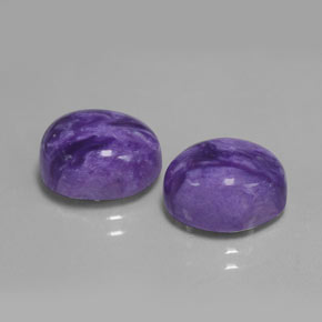 8.43 ct Violet Charoite Stone, Natural Charoite in Oval Cabochon Shape for Sale