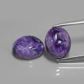6.90 ct Violet Charoite Gemstone, Charoite Gem in Oval Cabochon Shape for Sale.