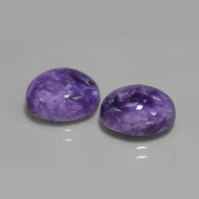 6.90 ct Violet Charoite Stone, Natural Charoite in Oval Cabochon Shape for Sale