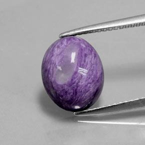 4.08 ct Violet Charoite Gemstone, Charoite Gem in Oval Cabochon Shape for Sale.