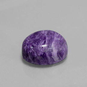 5.09 ct Violet Charoite Stone, Natural Charoite in Oval Cabochon Shape for Sale