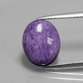 3.76 ct Violet Charoite Gemstone, Charoite Gem in Oval Cabochon Shape for Sale.